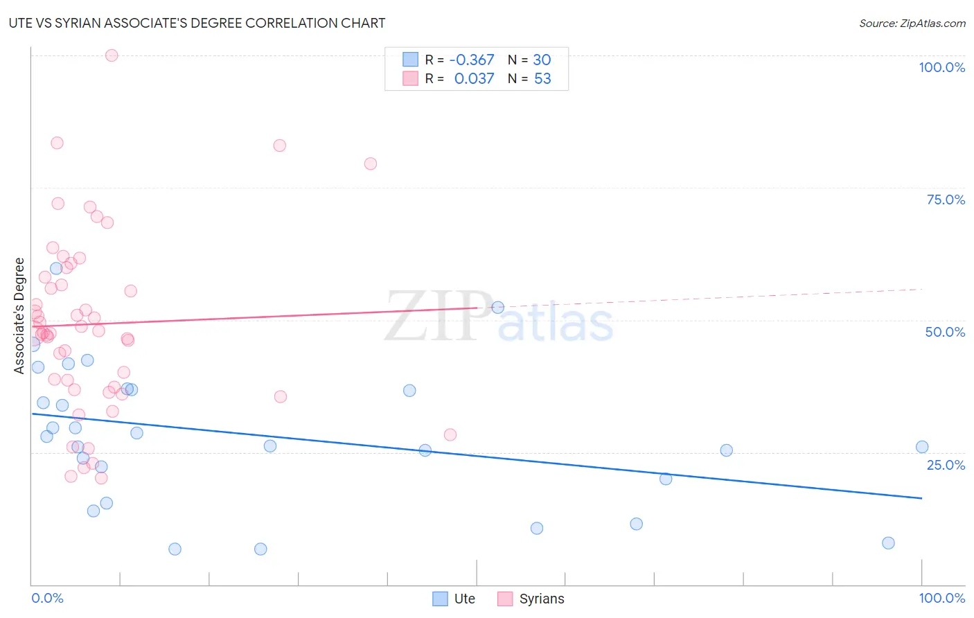 Ute vs Syrian Associate's Degree