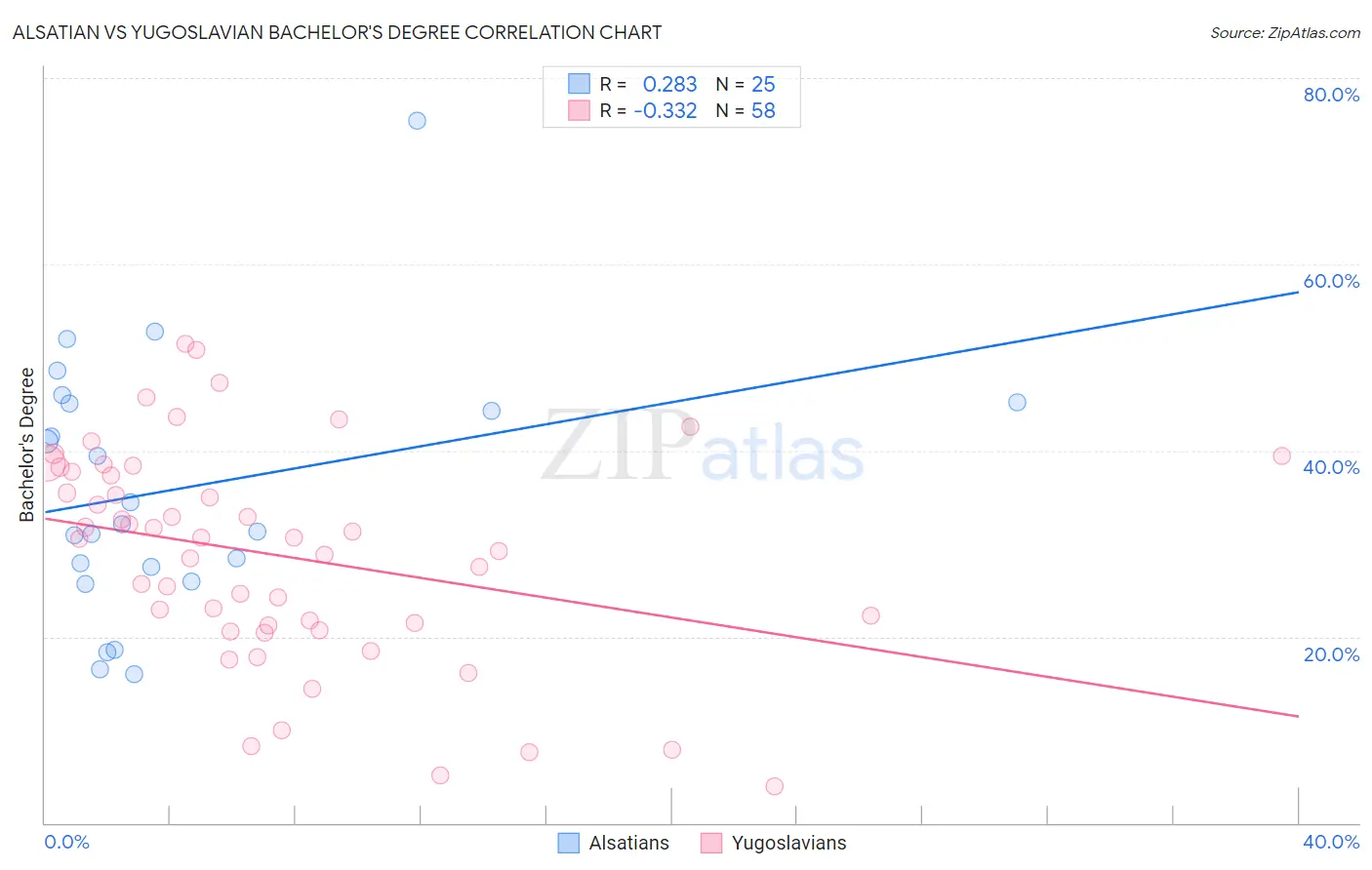 Alsatian vs Yugoslavian Bachelor's Degree