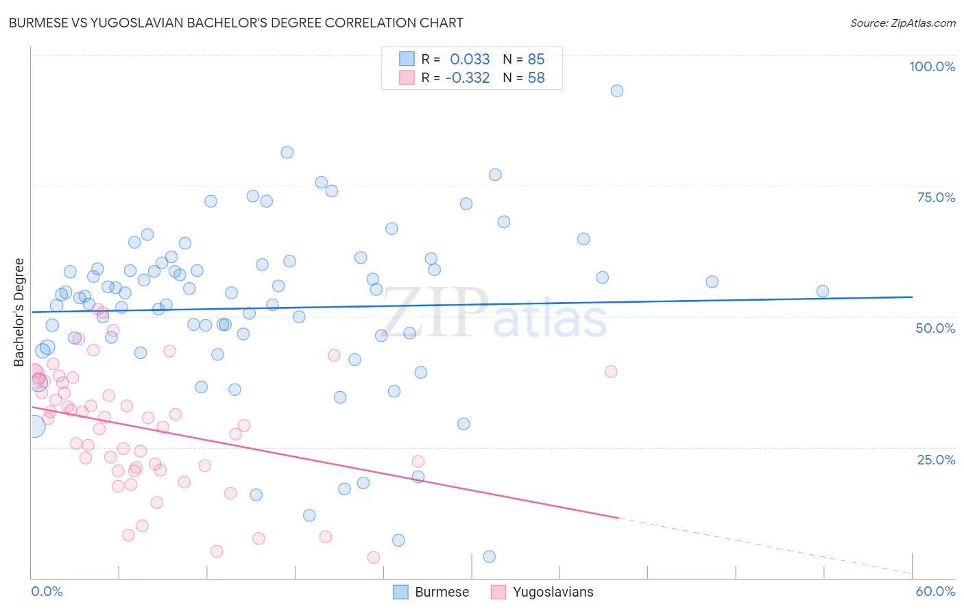 Burmese vs Yugoslavian Bachelor's Degree