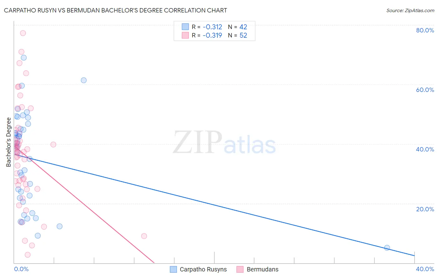 Carpatho Rusyn vs Bermudan Bachelor's Degree
