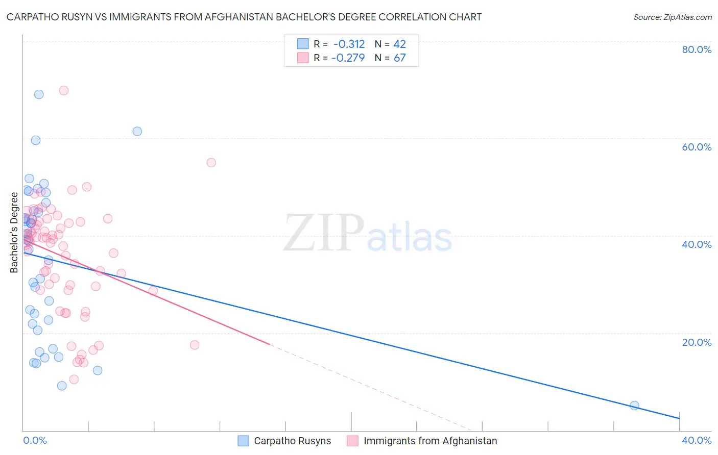 Carpatho Rusyn vs Immigrants from Afghanistan Bachelor's Degree