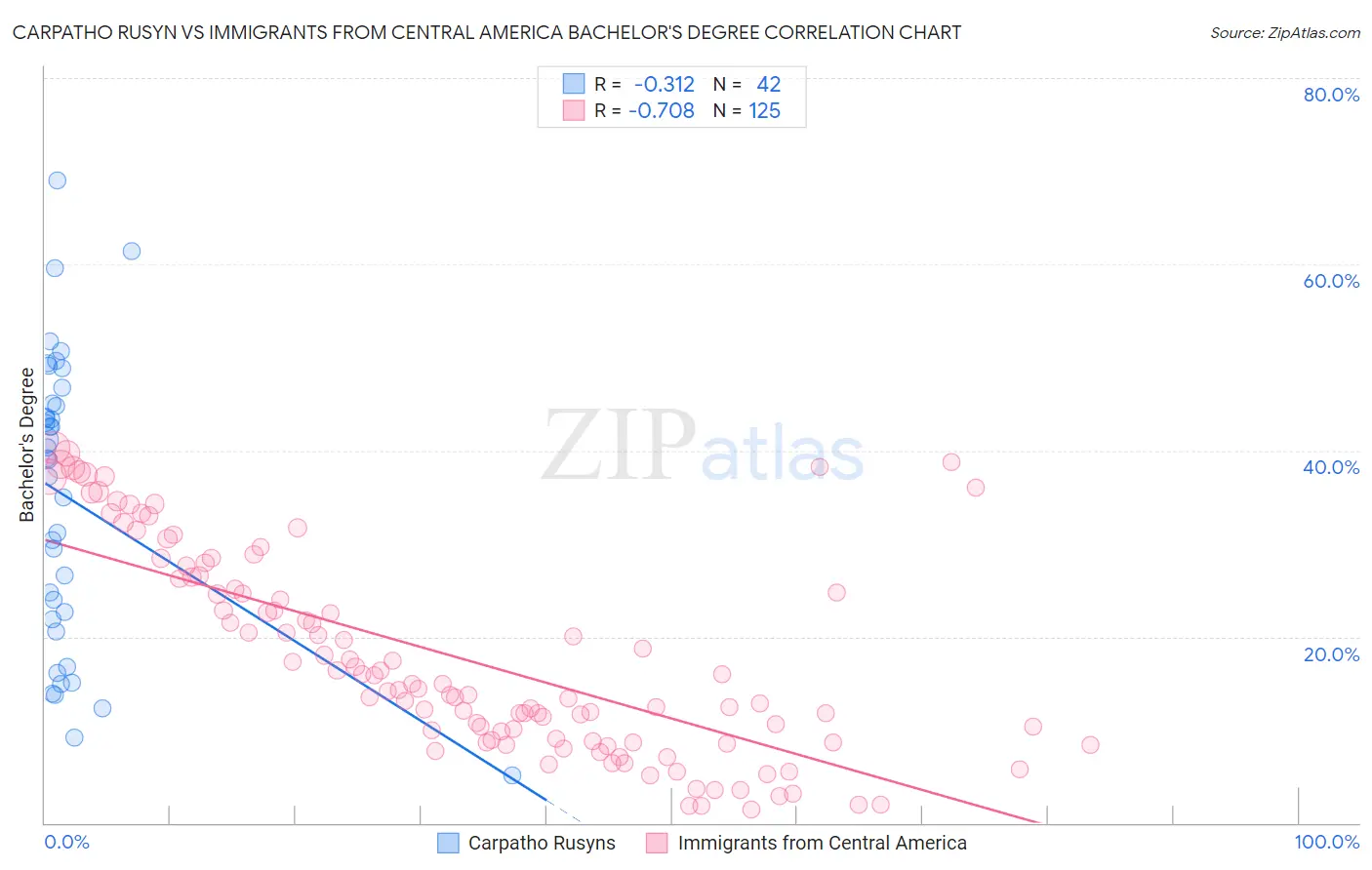 Carpatho Rusyn vs Immigrants from Central America Bachelor's Degree