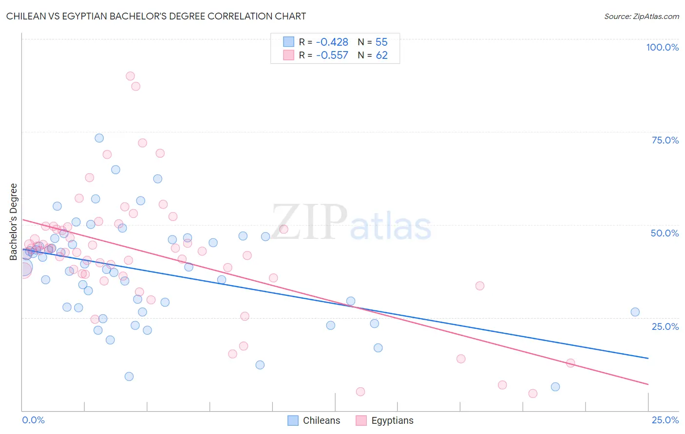 Chilean vs Egyptian Bachelor's Degree