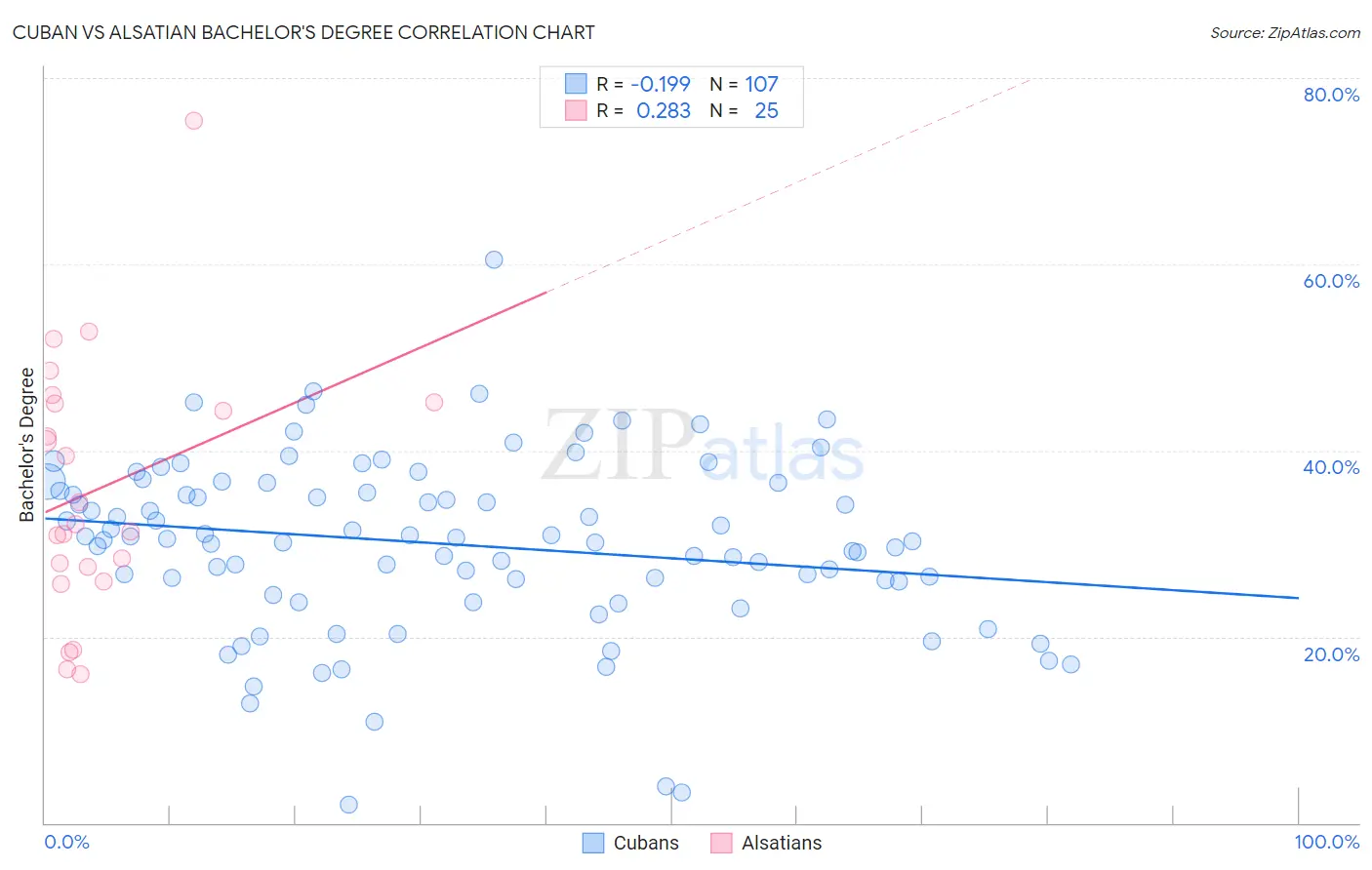 Cuban vs Alsatian Bachelor's Degree