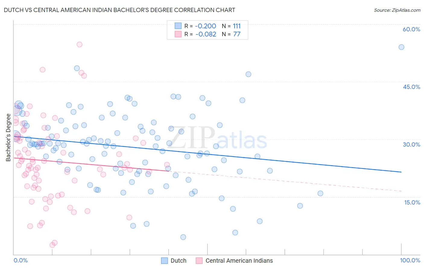 Dutch vs Central American Indian Bachelor's Degree