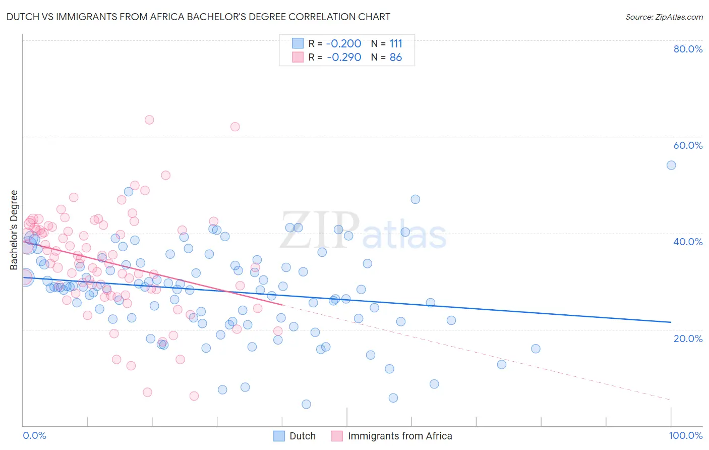 Dutch vs Immigrants from Africa Bachelor's Degree