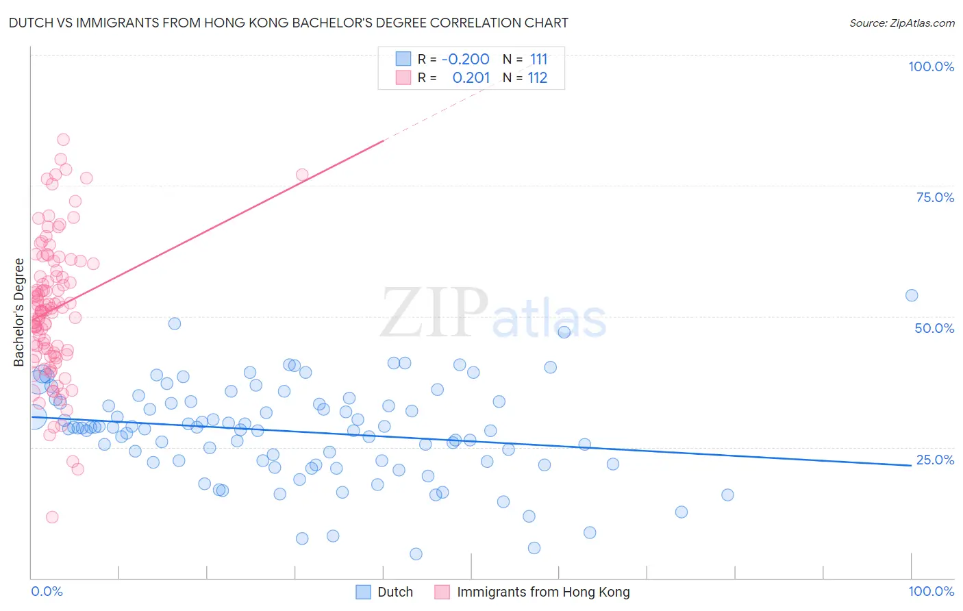 Dutch vs Immigrants from Hong Kong Bachelor's Degree