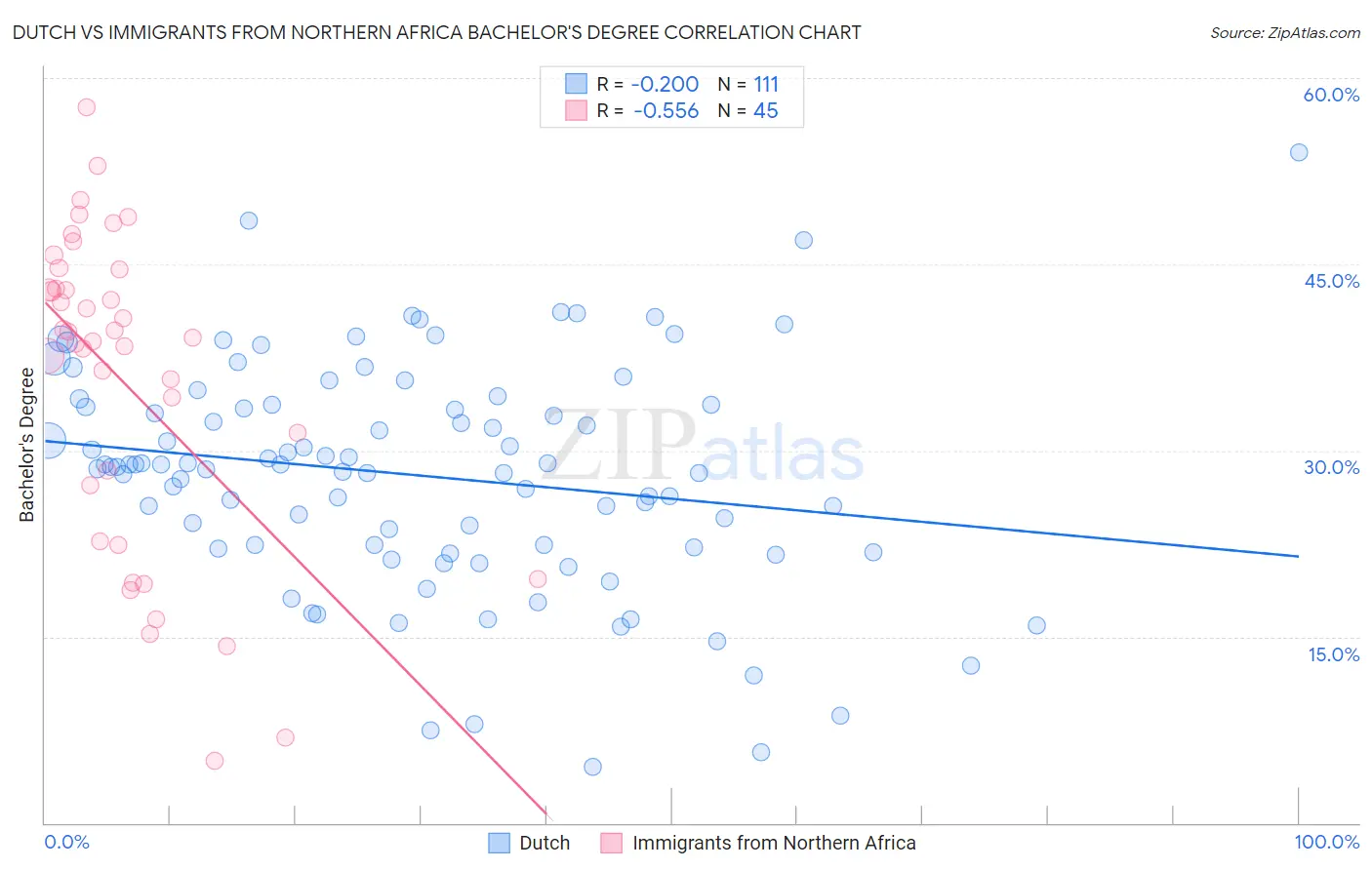 Dutch vs Immigrants from Northern Africa Bachelor's Degree