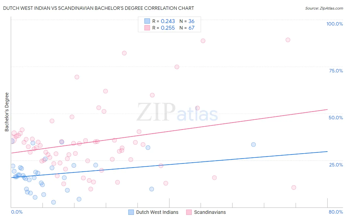 Dutch West Indian vs Scandinavian Bachelor's Degree