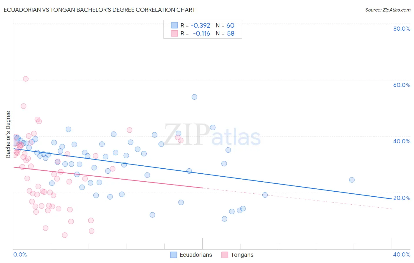 Ecuadorian vs Tongan Bachelor's Degree