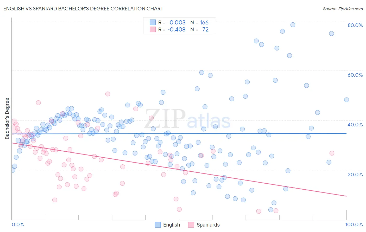 English vs Spaniard Bachelor's Degree