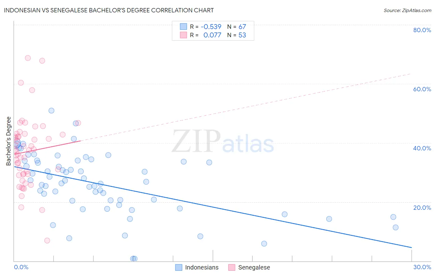 Indonesian vs Senegalese Bachelor's Degree