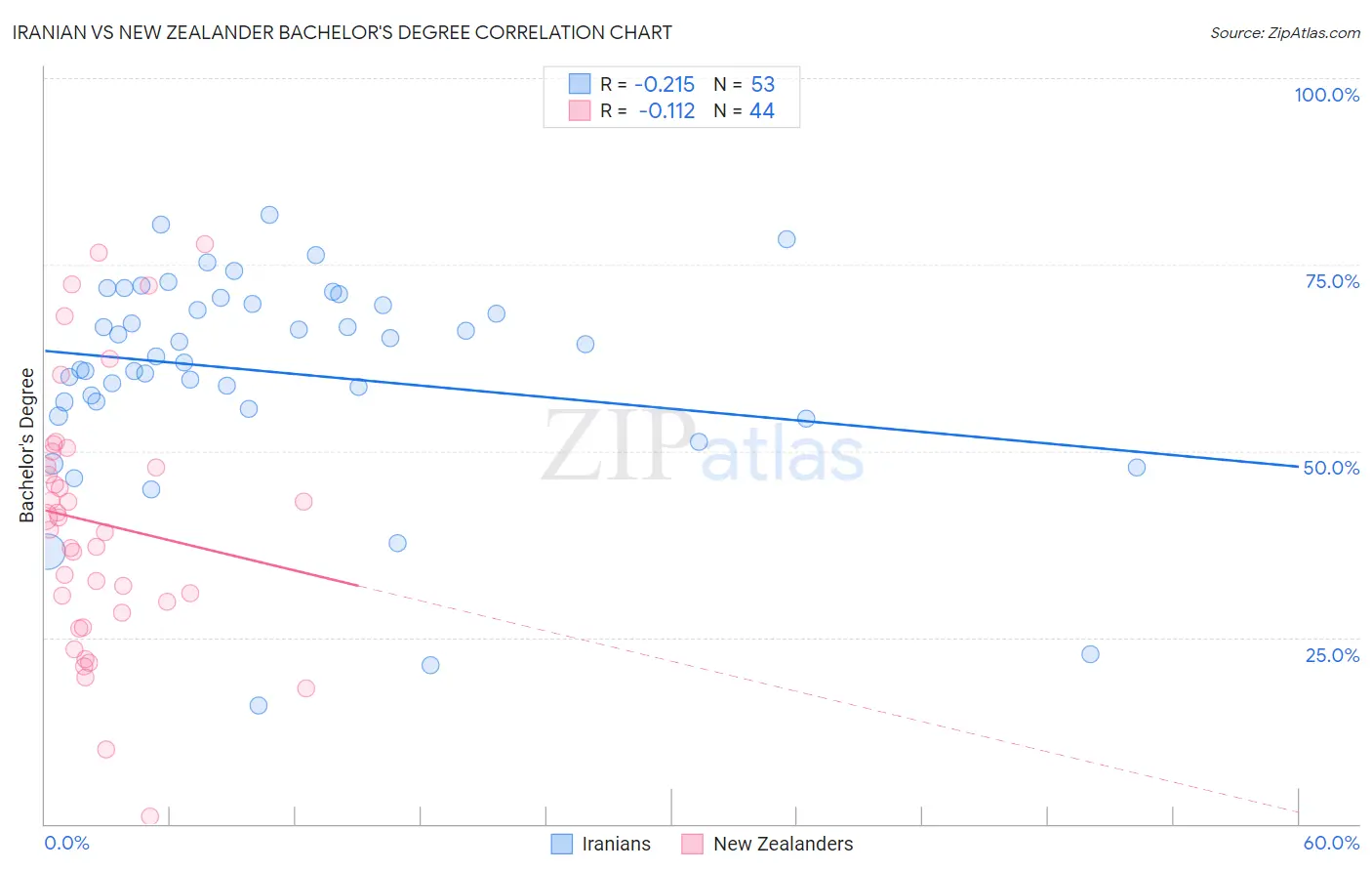 Iranian vs New Zealander Bachelor's Degree