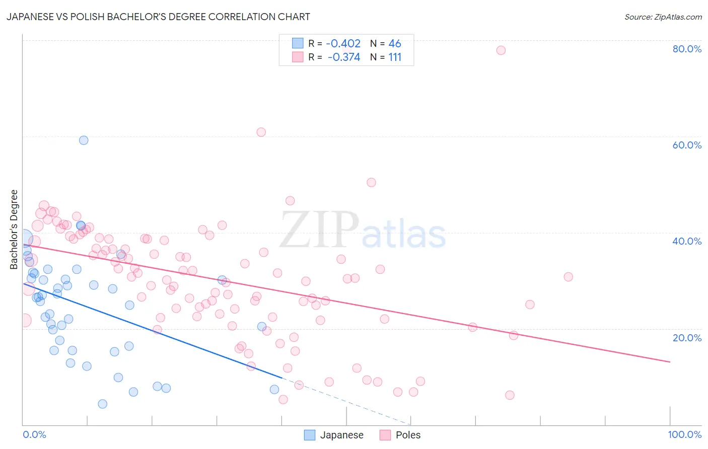 Japanese vs Polish Bachelor's Degree