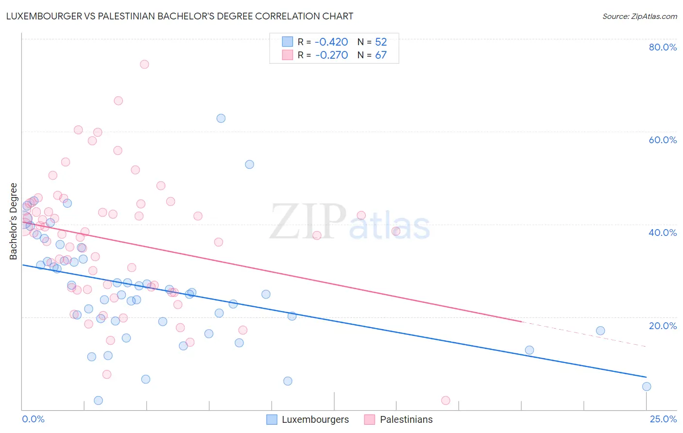 Luxembourger vs Palestinian Bachelor's Degree