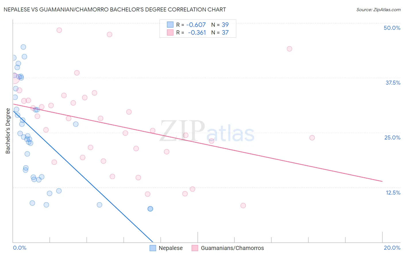 Nepalese vs Guamanian/Chamorro Bachelor's Degree