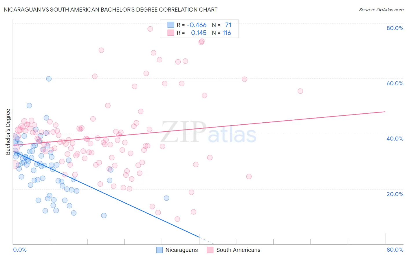 Nicaraguan vs South American Bachelor's Degree