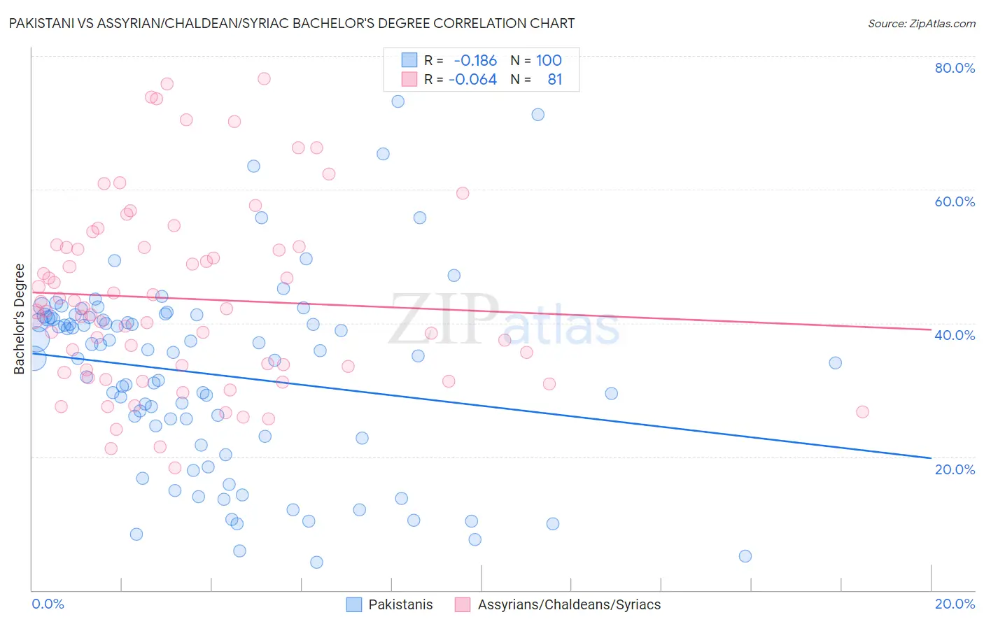 Pakistani vs Assyrian/Chaldean/Syriac Bachelor's Degree