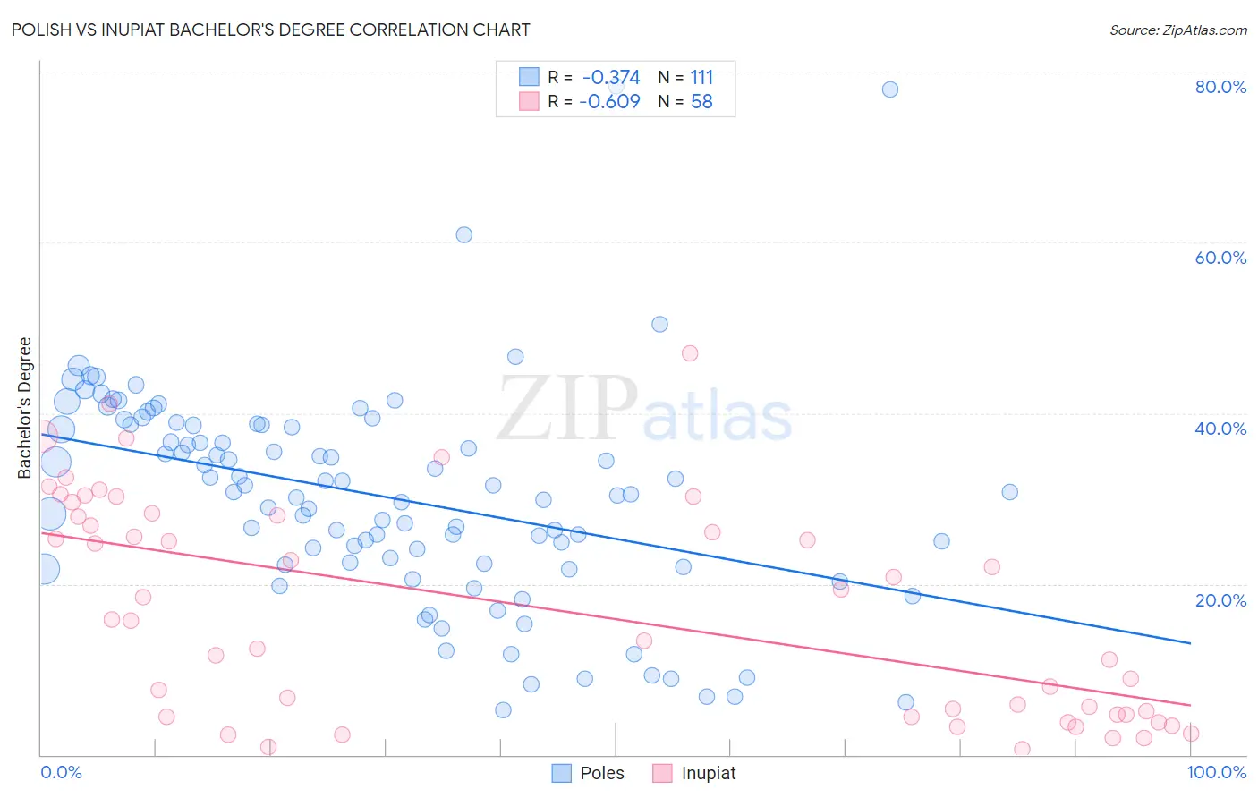Polish vs Inupiat Bachelor's Degree