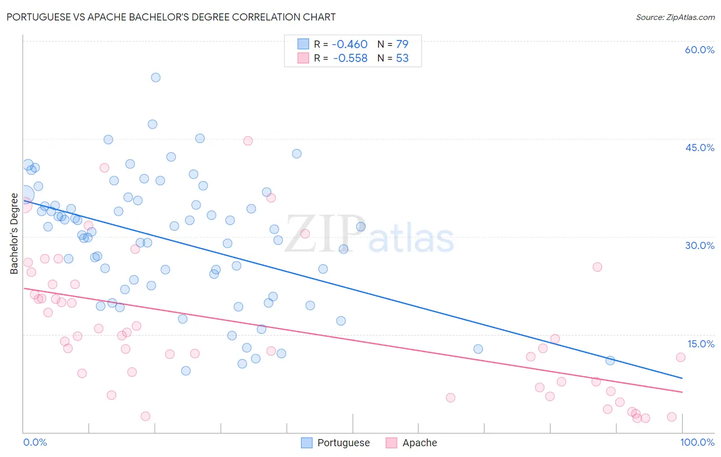Portuguese vs Apache Bachelor's Degree
