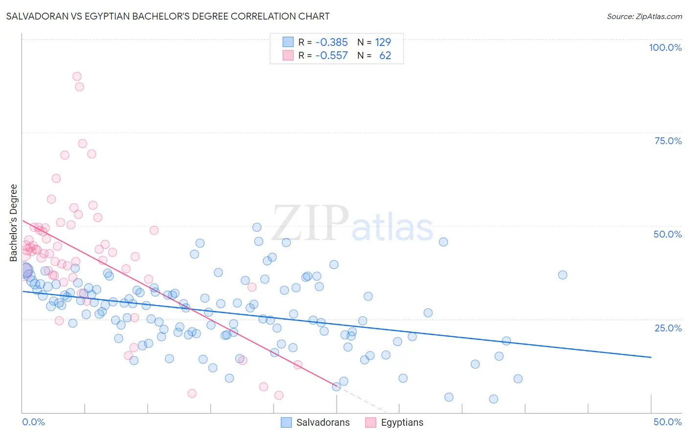 Salvadoran vs Egyptian Bachelor's Degree