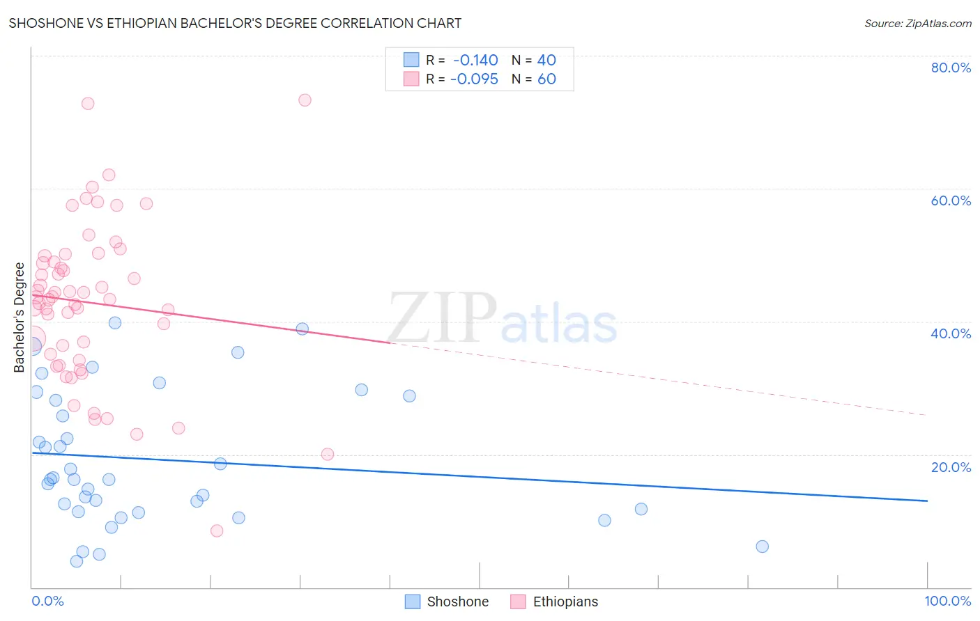 Shoshone vs Ethiopian Bachelor's Degree