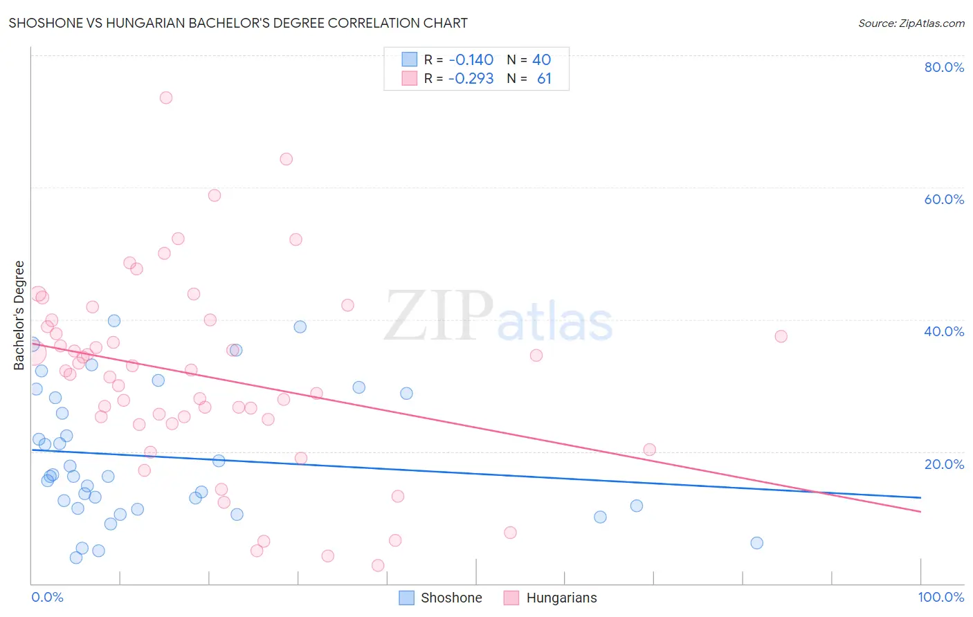 Shoshone vs Hungarian Bachelor's Degree