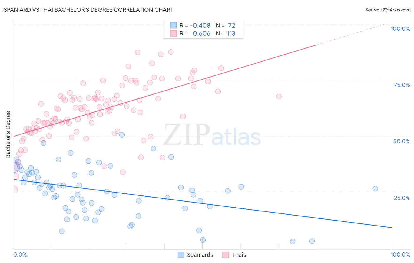 Spaniard vs Thai Bachelor's Degree
