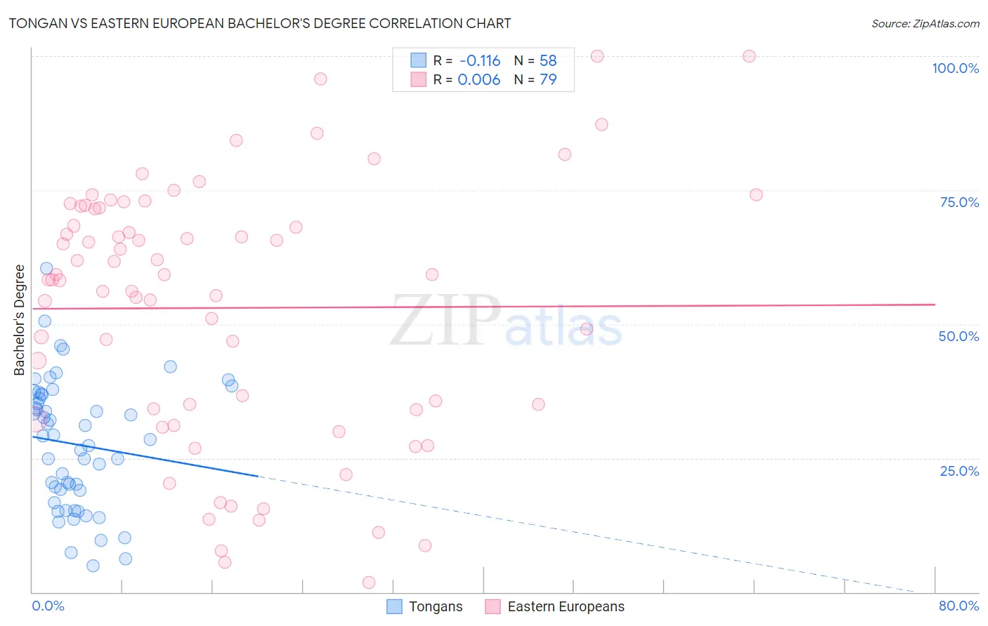 Tongan vs Eastern European Bachelor's Degree