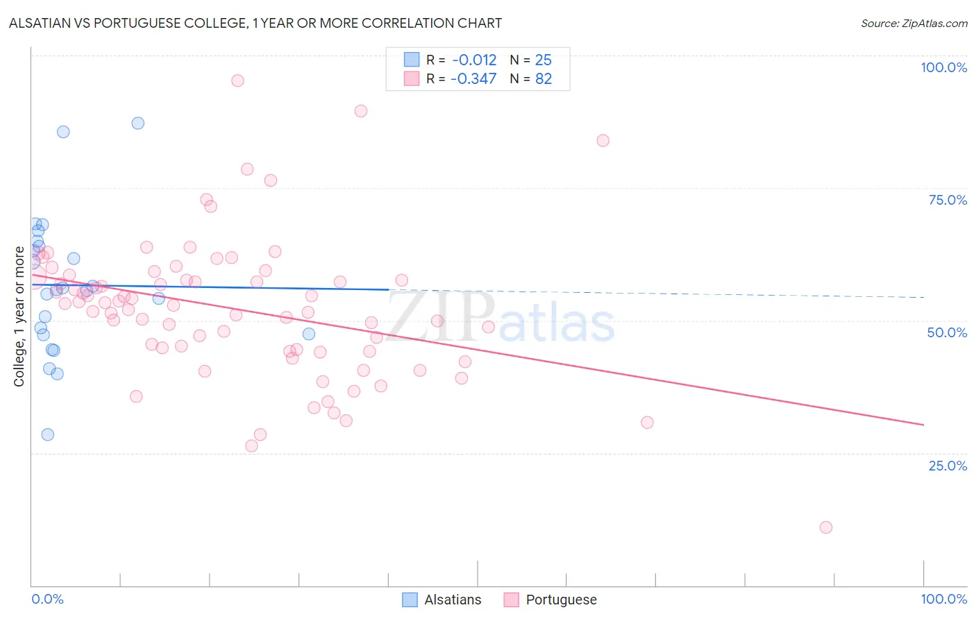 Alsatian vs Portuguese College, 1 year or more