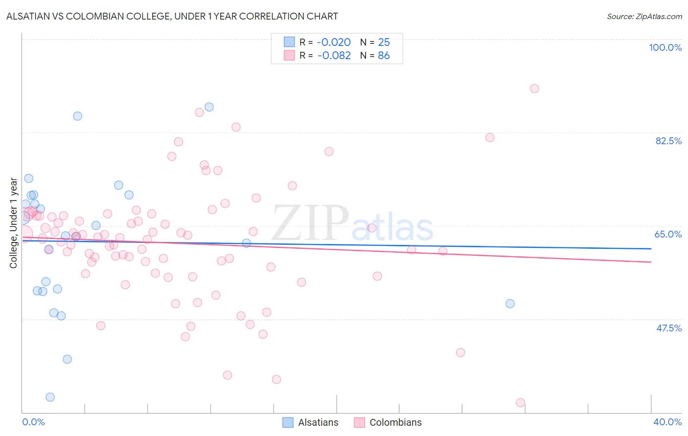 Alsatian vs Colombian College, Under 1 year