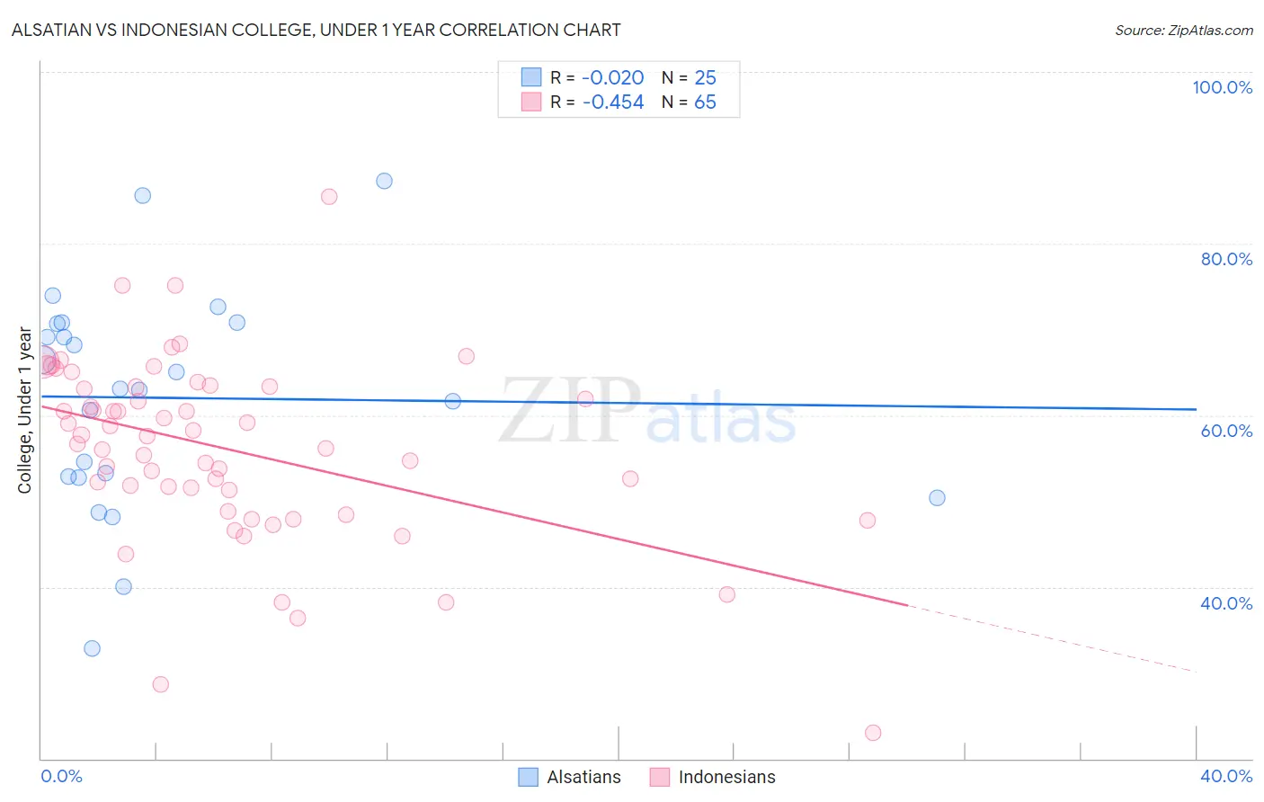Alsatian vs Indonesian College, Under 1 year