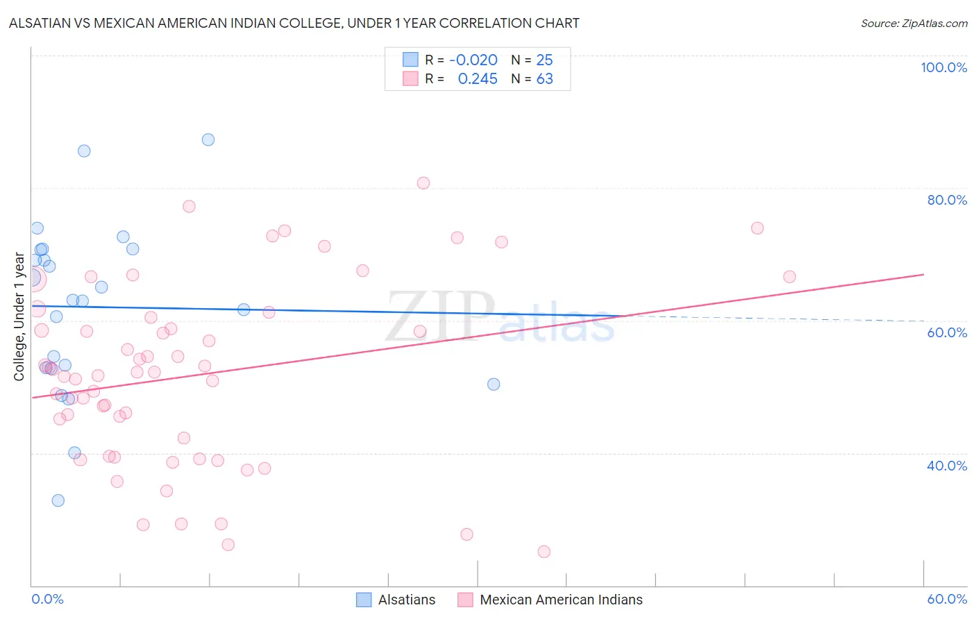 Alsatian vs Mexican American Indian College, Under 1 year