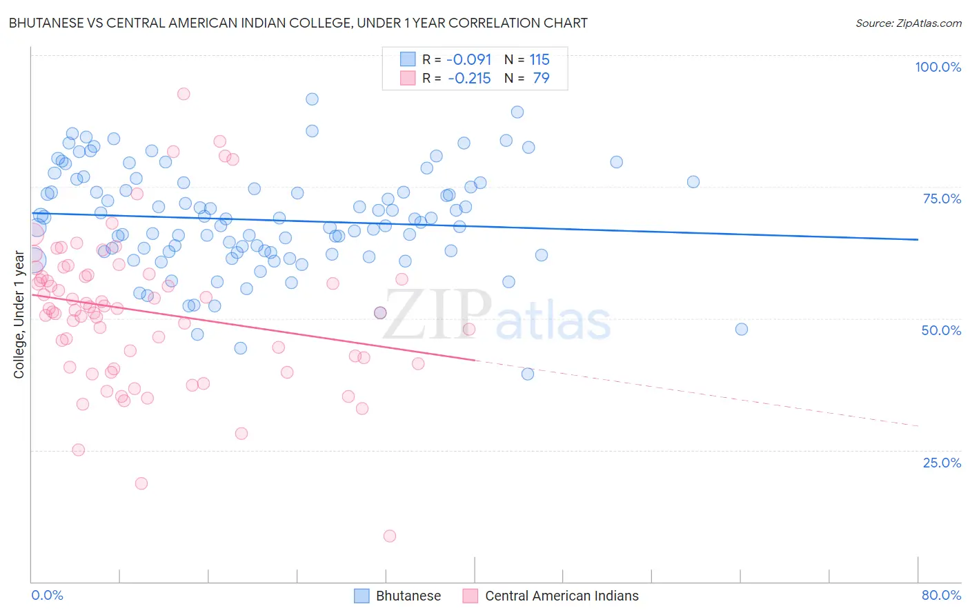 Bhutanese vs Central American Indian College, Under 1 year