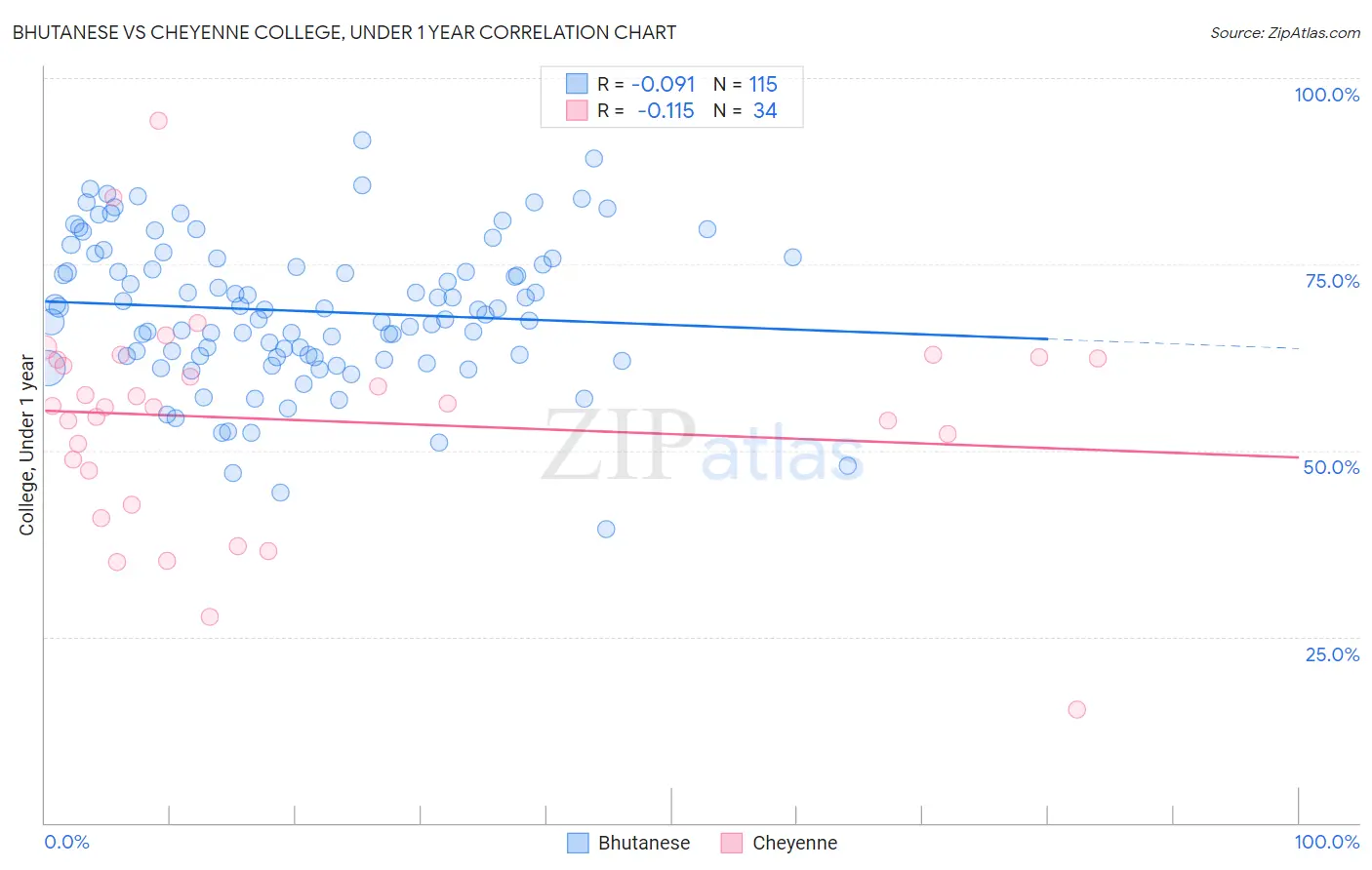 Bhutanese vs Cheyenne College, Under 1 year