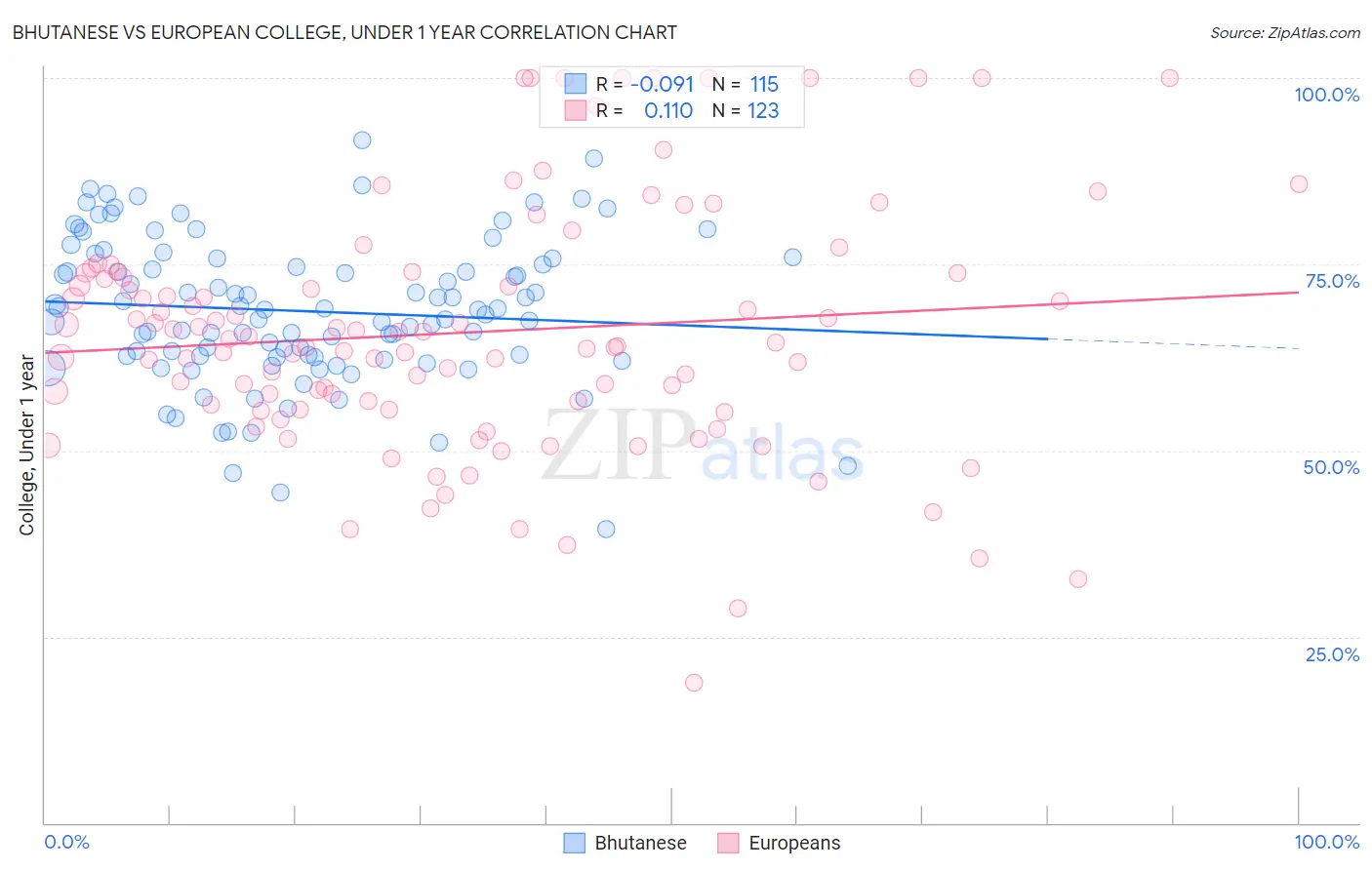 Bhutanese vs European College, Under 1 year