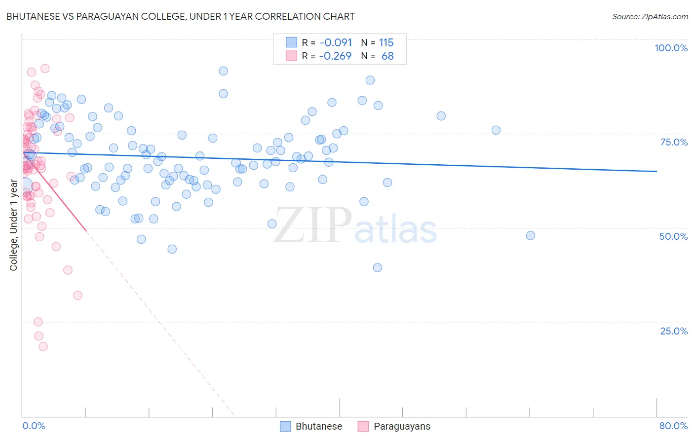 Bhutanese vs Paraguayan College, Under 1 year