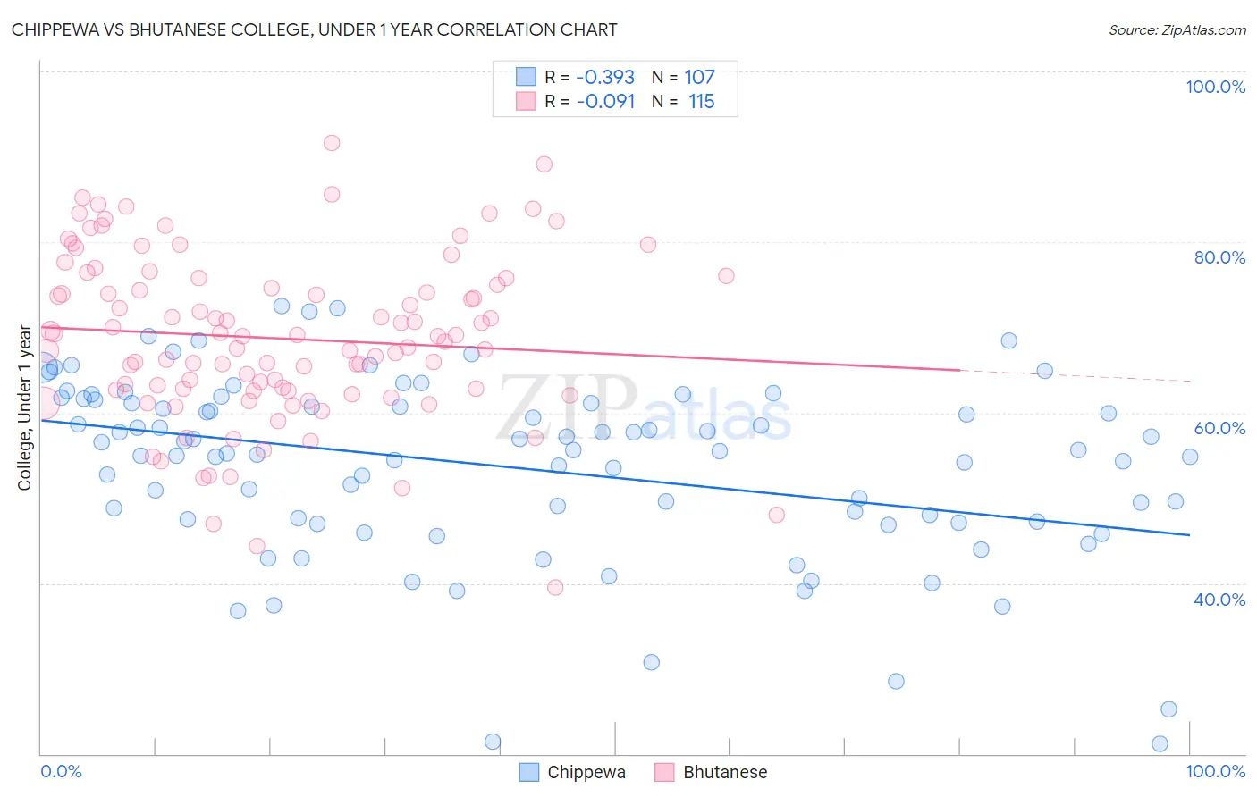 Chippewa vs Bhutanese College, Under 1 year