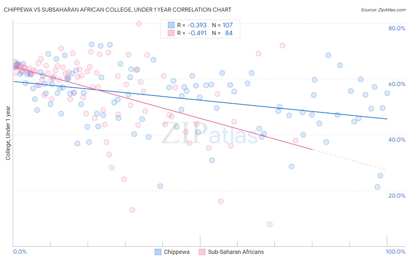 Chippewa vs Subsaharan African College, Under 1 year