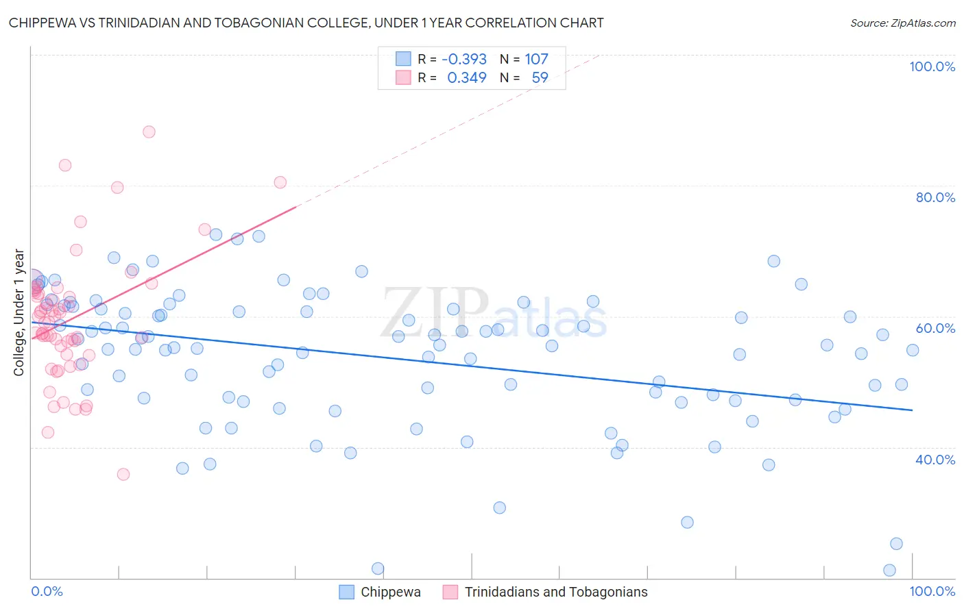 Chippewa vs Trinidadian and Tobagonian College, Under 1 year