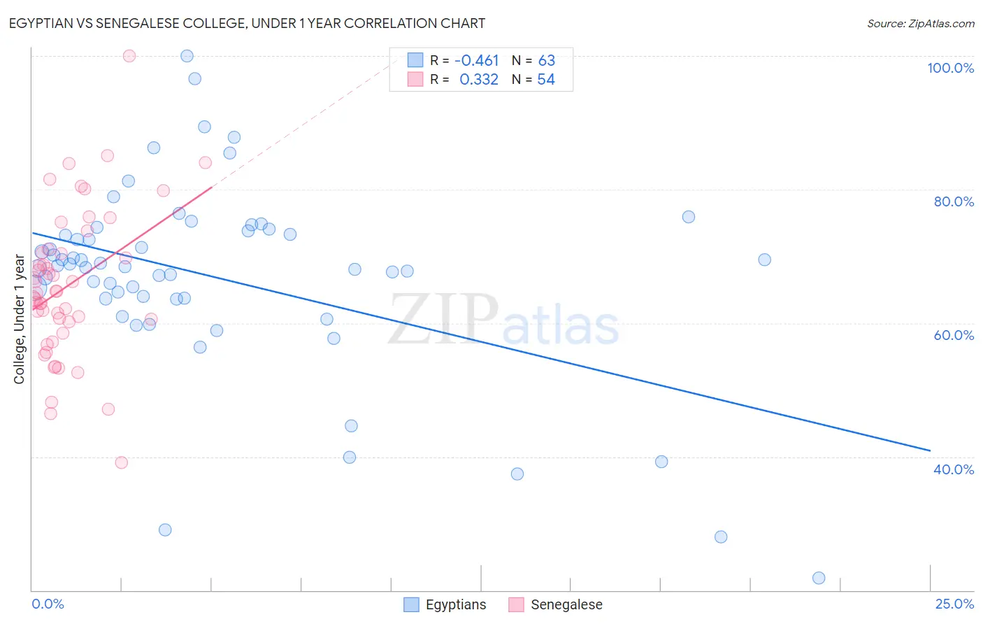 Egyptian vs Senegalese College, Under 1 year