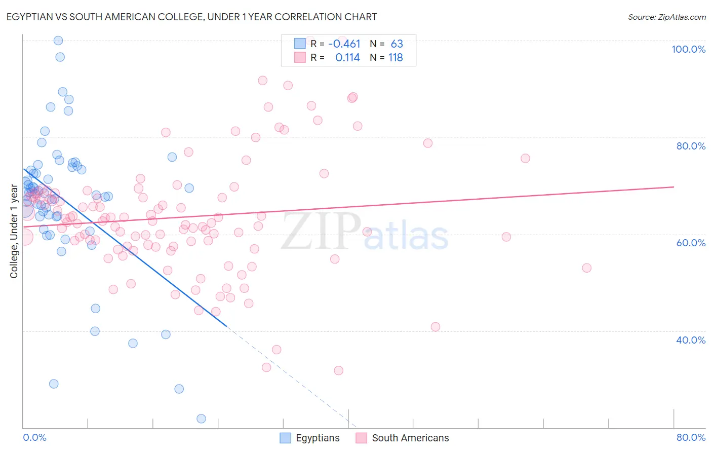 Egyptian vs South American College, Under 1 year