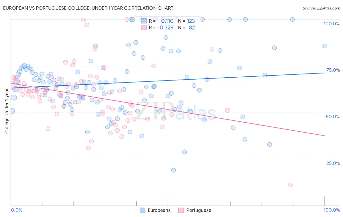 European vs Portuguese College, Under 1 year