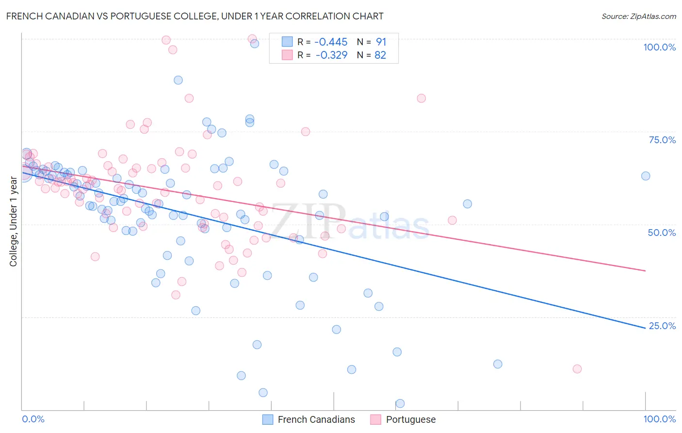 French Canadian vs Portuguese College, Under 1 year