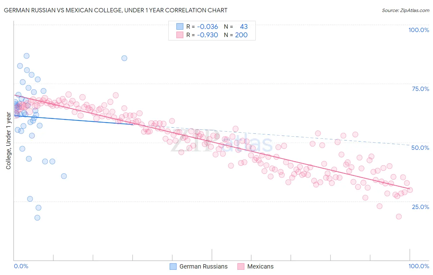 German Russian vs Mexican College, Under 1 year