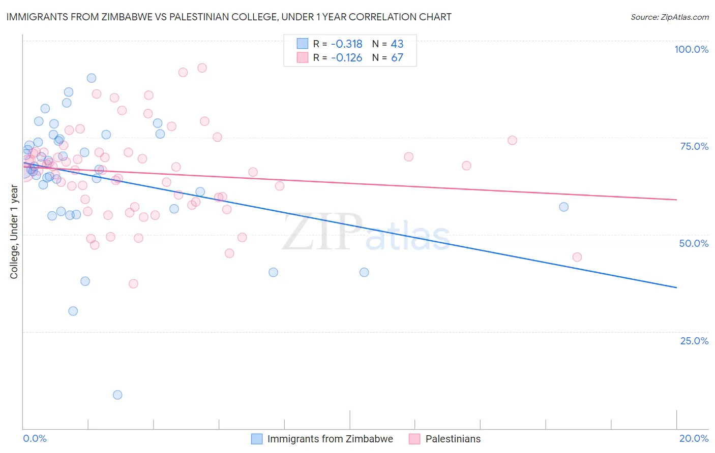 Immigrants from Zimbabwe vs Palestinian College, Under 1 year