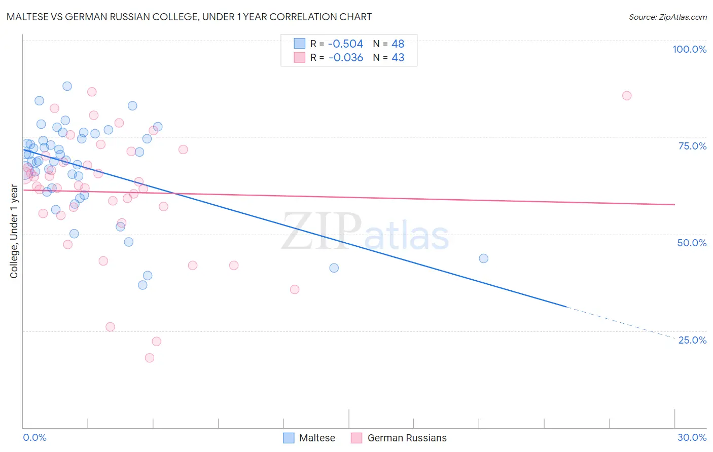 Maltese vs German Russian College, Under 1 year