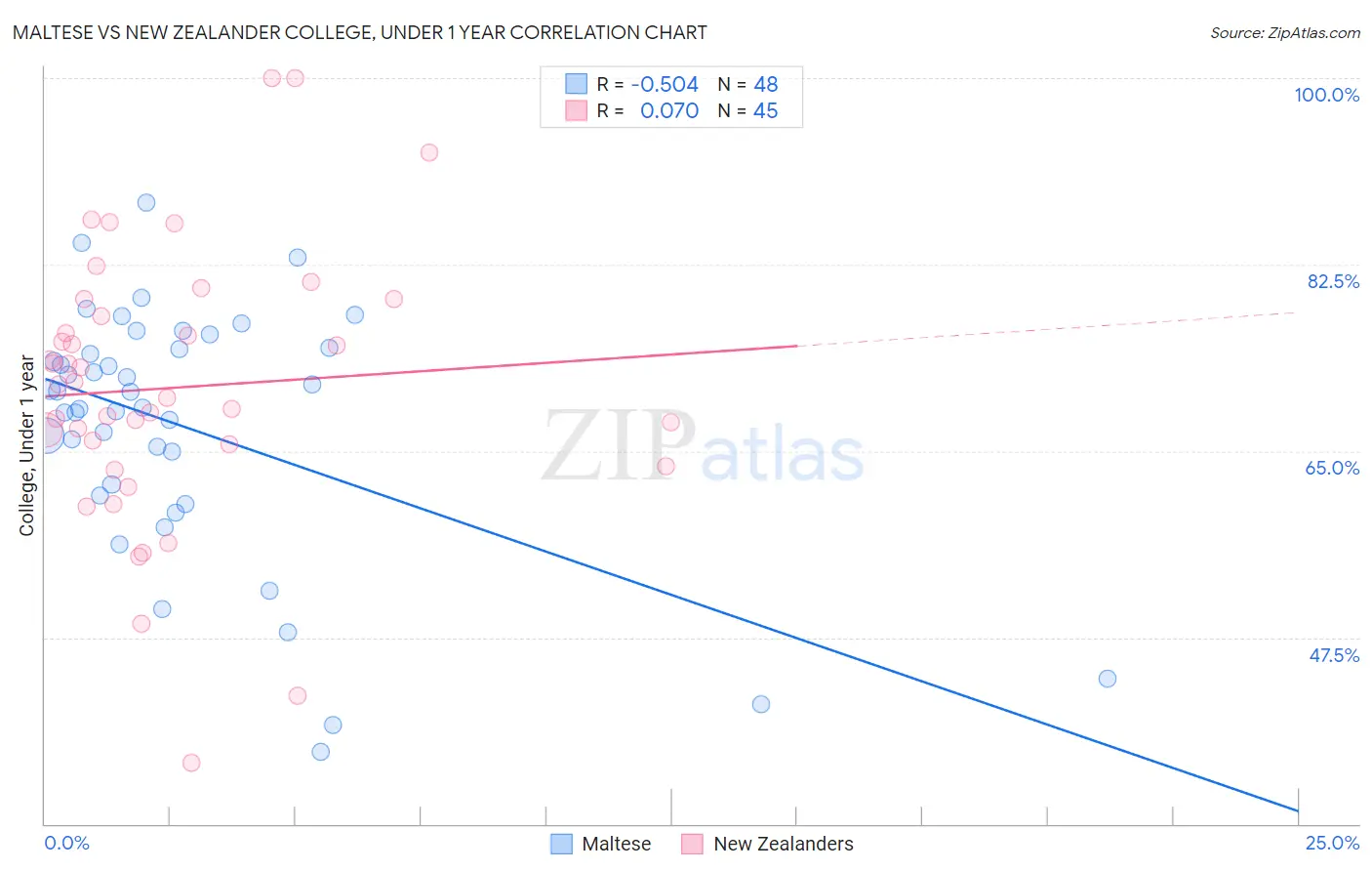 Maltese vs New Zealander College, Under 1 year