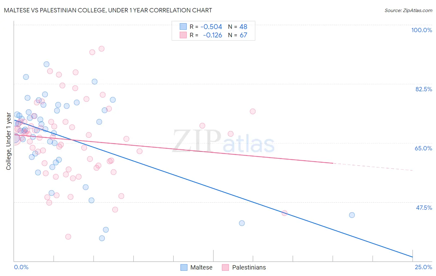 Maltese vs Palestinian College, Under 1 year