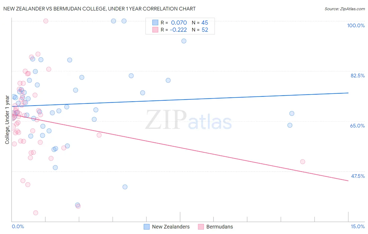 New Zealander vs Bermudan College, Under 1 year